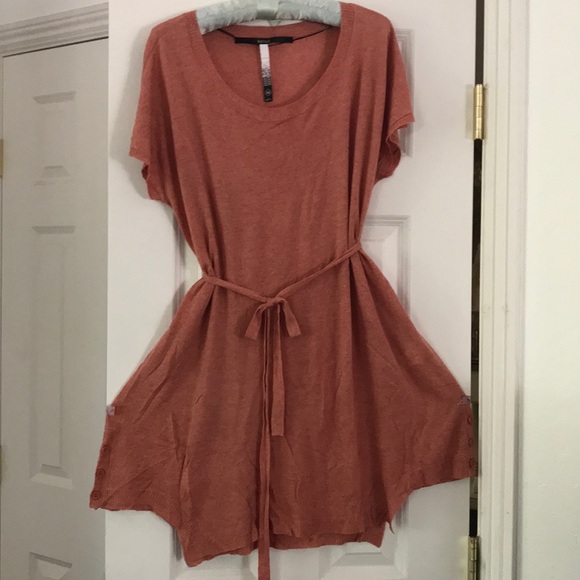 Kensie Dresses & Skirts - Kenzie Peach-Rust Linen-Blend Knit Dress.18209
